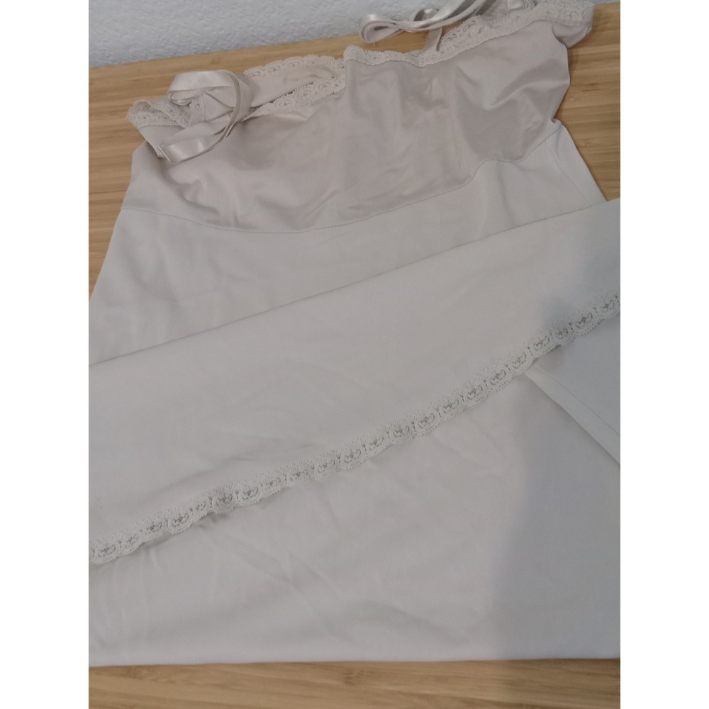 Vintage Cream‎ Lace Trim Full Slip Dress Adjustable Straps 25" from Bust Size 32 - Picture 4 of 6